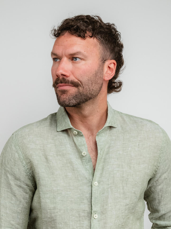 CAMICIA IN LINO VERDE