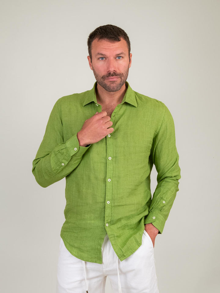 CAMICIA IN LINO VERDE