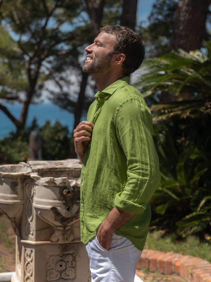 CAMICIA IN LINO VERDE