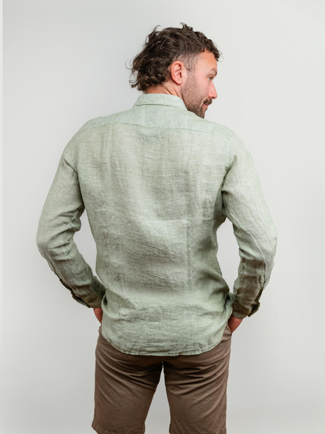 CAMICIA IN LINO VERDE