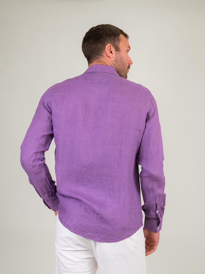 CAMICIA IN LINO VIOLA