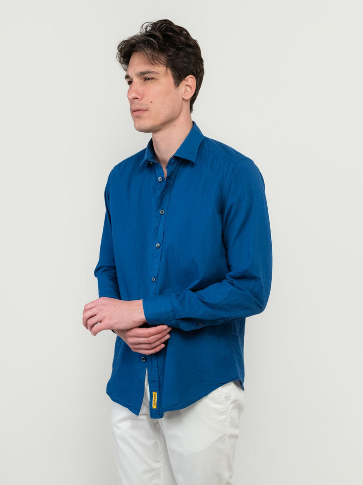 CAMICIA IN MUSSOLA DI COTONE BLU