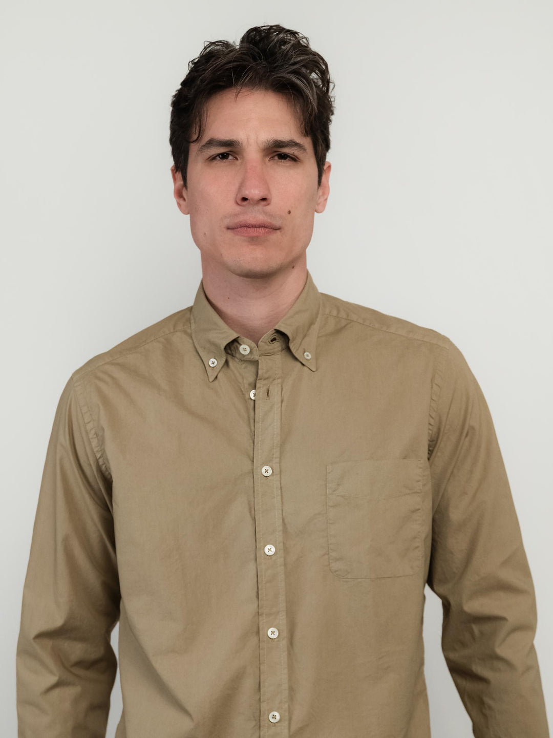 CAMICIA IN MUSSOLA DI COTONE BOTTON DOWN KAKY