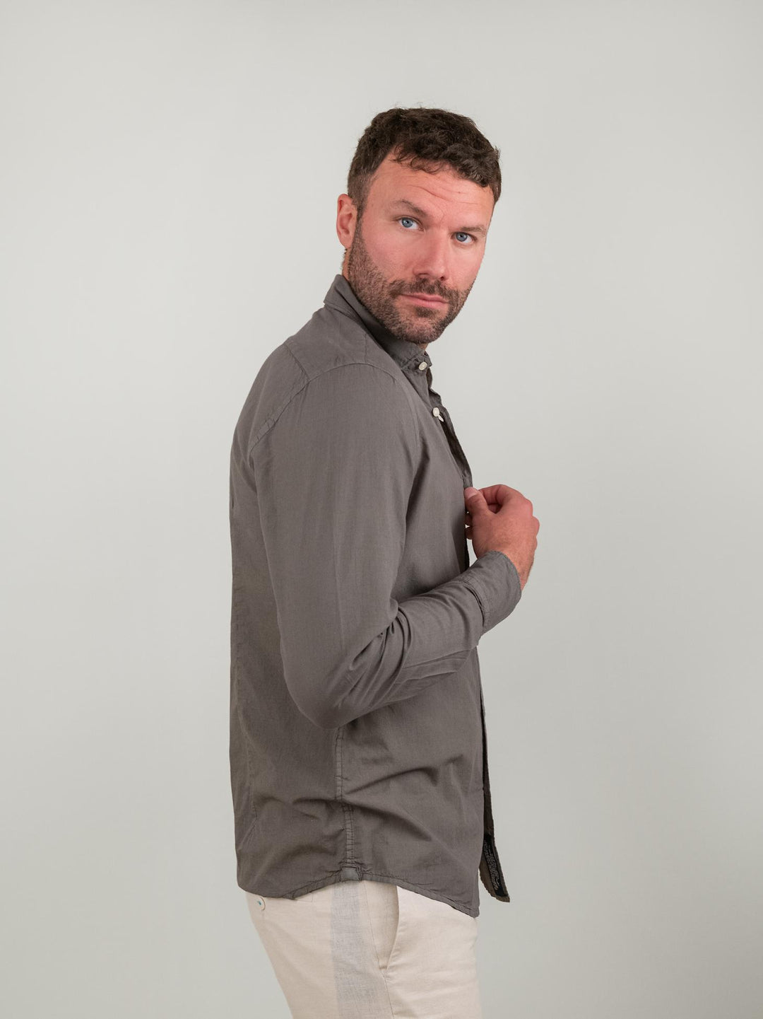 CAMICIA IN MUSSOLA DI COTONE SALVIA