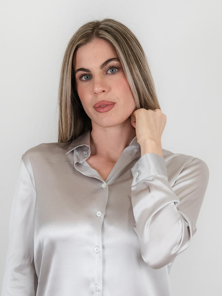 CAMICIA IN SETA CHAMPAGNE
