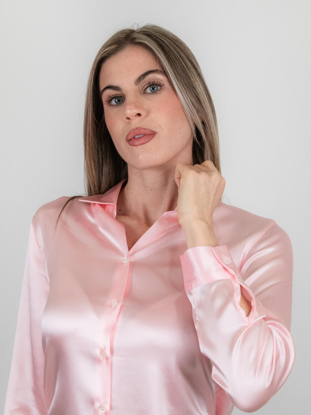CAMICIA IN SETA ROSA