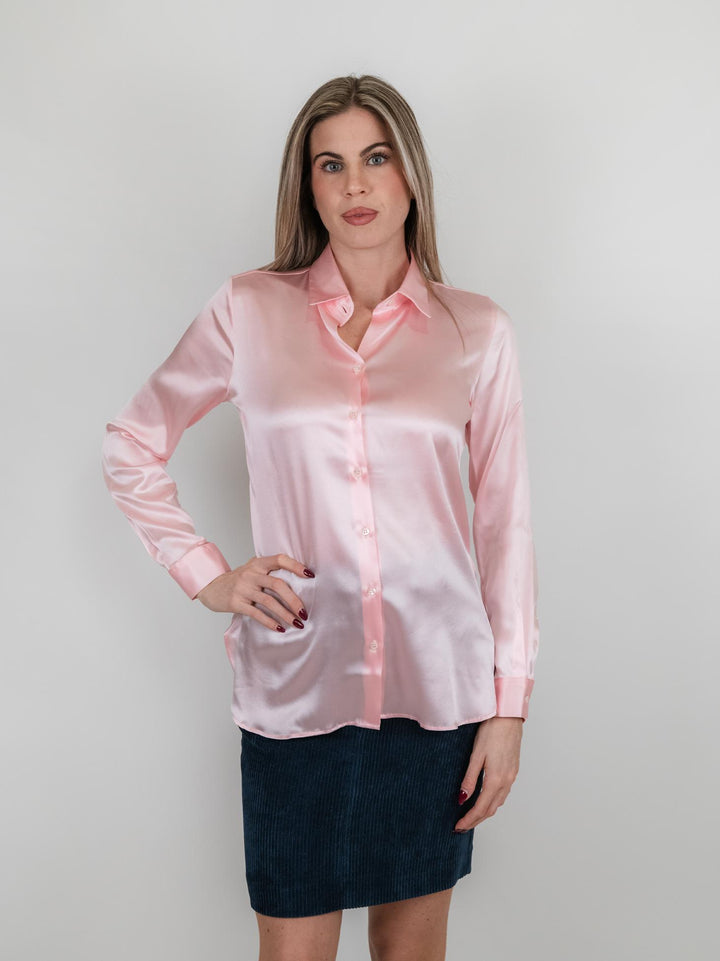 CAMICIA IN SETA ROSA