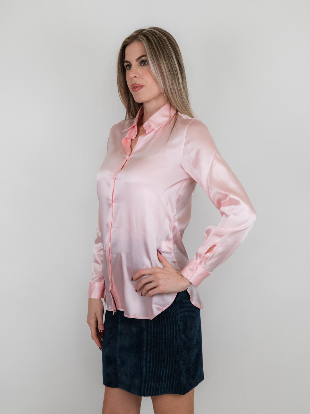 CAMICIA IN SETA ROSA