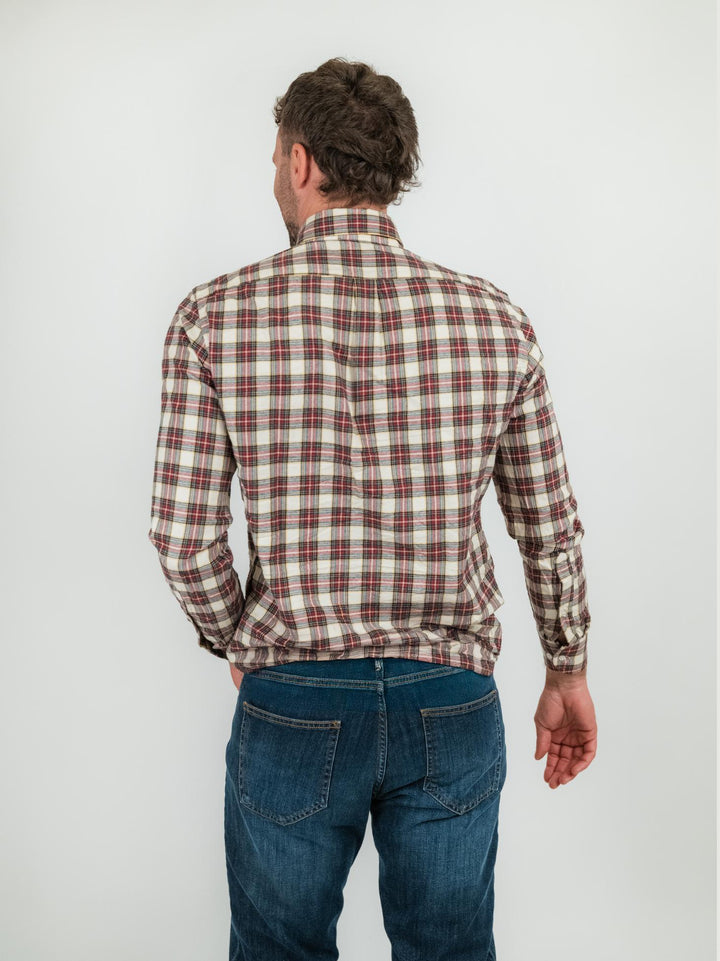 CAMICIA IN TARTAN BIANCO ROSSO