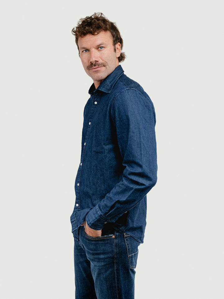 CAMICIA NELSON IN DENIM SCURO