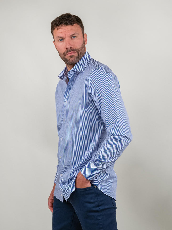 CAMICIA REGULAR A RIGHE BLUETTE