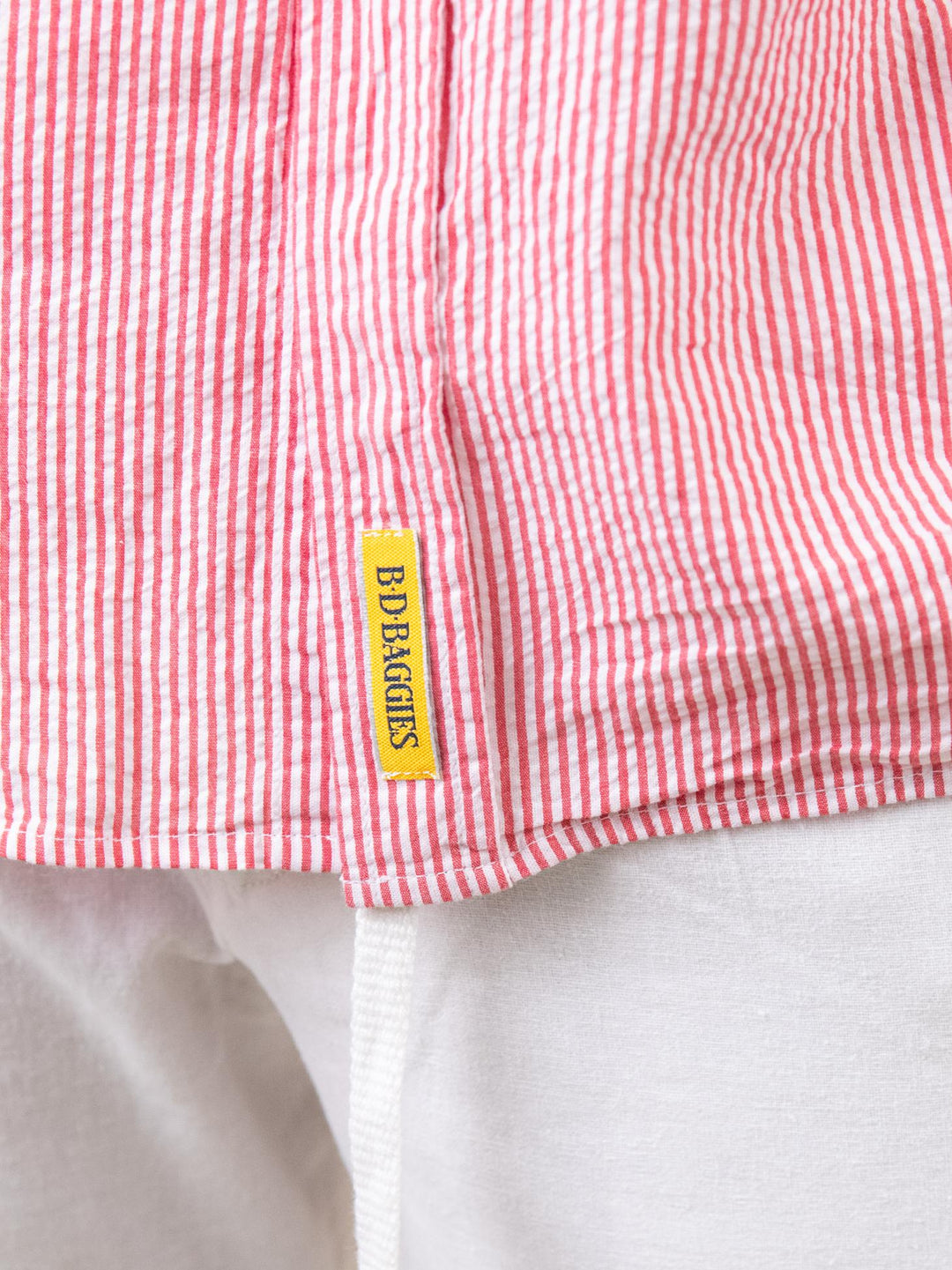 CAMICIA SEERSUCKER CON RIGHE BIANCHE E ROSSE