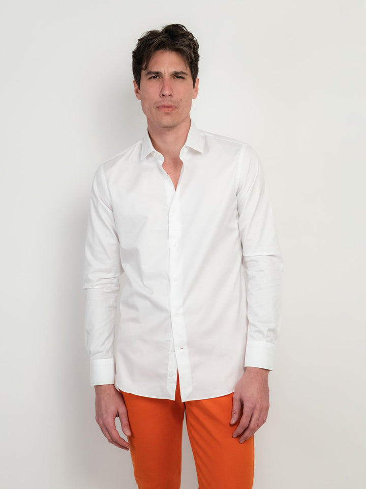 CAMICIA SLIM FIT IN COTONE BIANCA