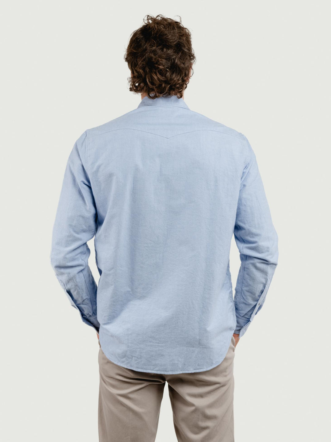 CAMICIA TEXAS IN FLANELLA DI COTONE DENIM CHIARO