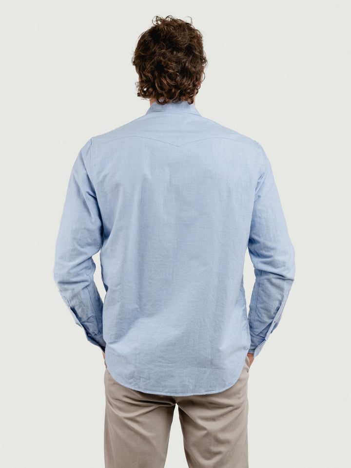 CAMICIA TEXAS IN FLANELLA DI COTONE DENIM CHIARO