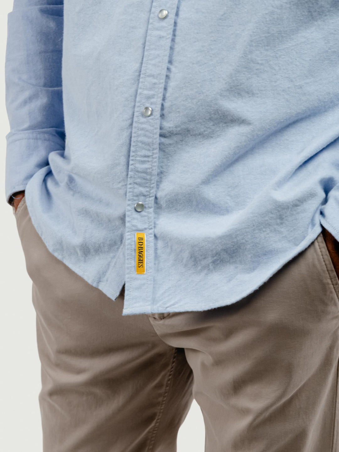 CAMICIA TEXAS IN FLANELLA DI COTONE DENIM CHIARO
