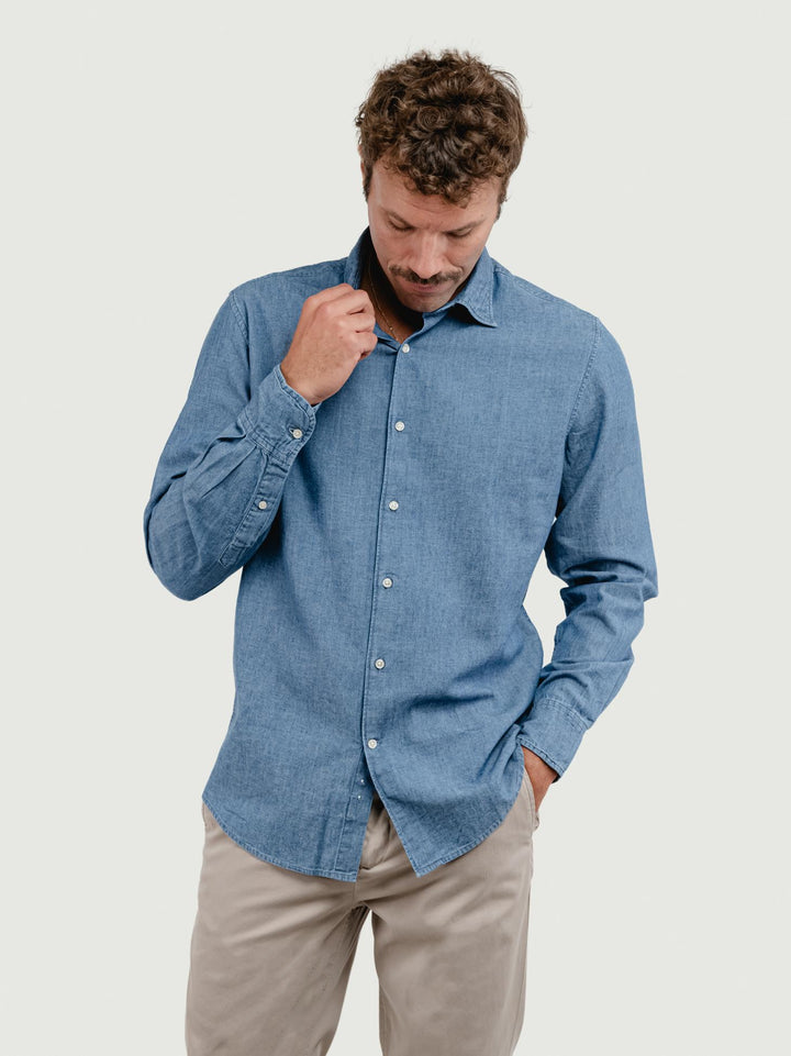 CAMICIA WARREN IN COTONE CHAMBRAY