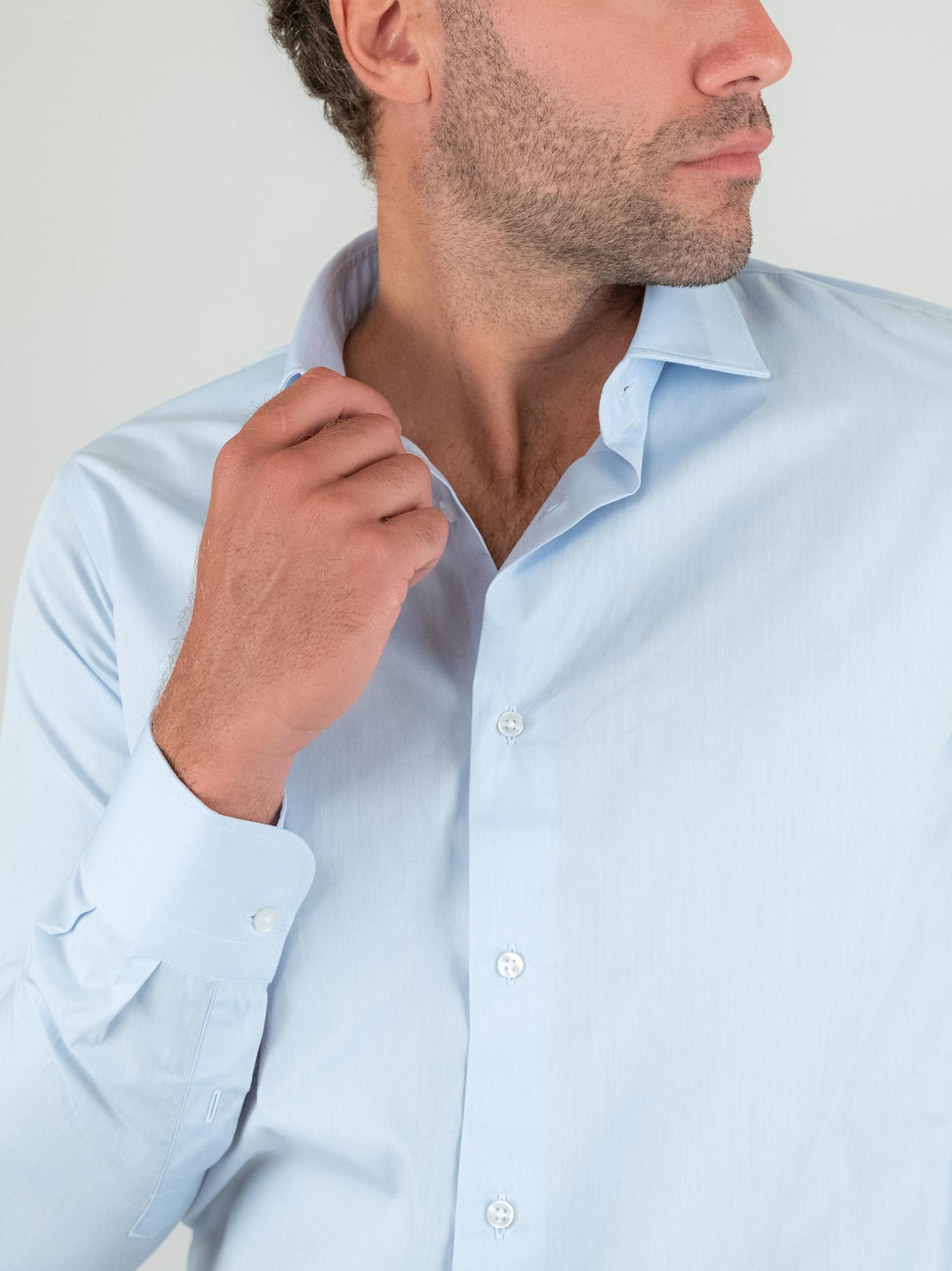 CAMICIA regular fit in cotone azzurro