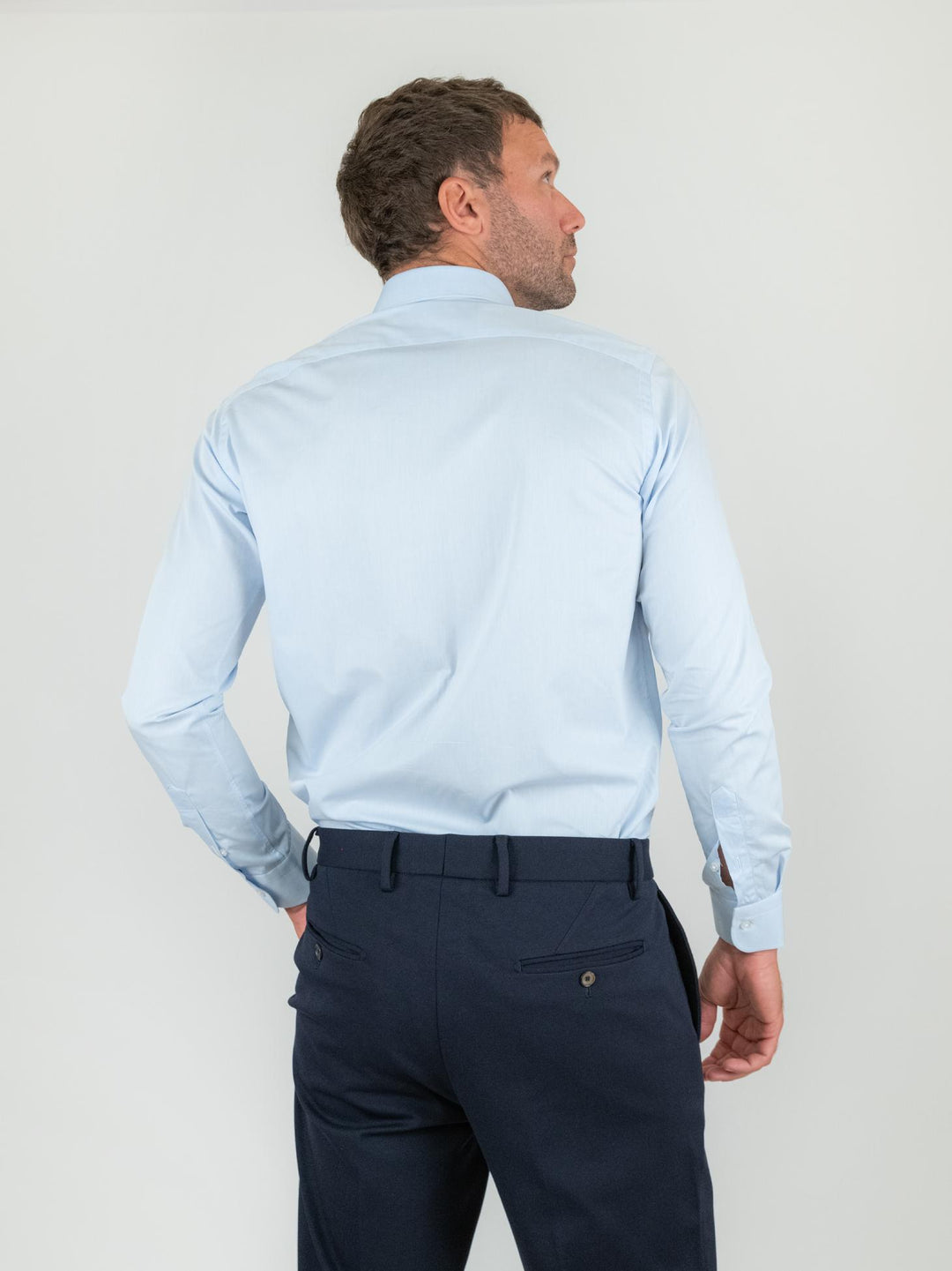 CAMICIA regular fit in cotone azzurro