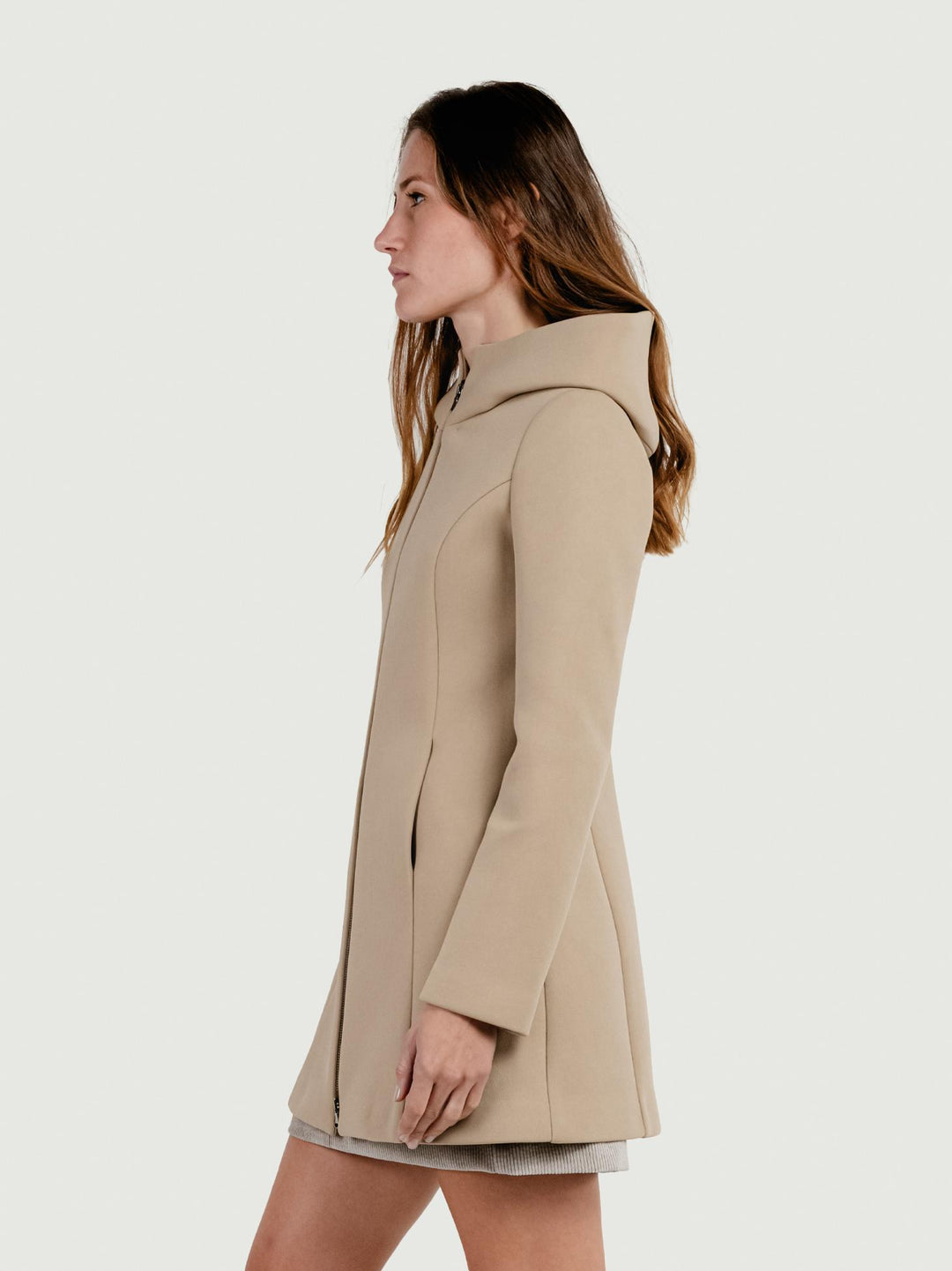 CAPPOTTINO TECNICO CON CAPPUCCIO BEIGE