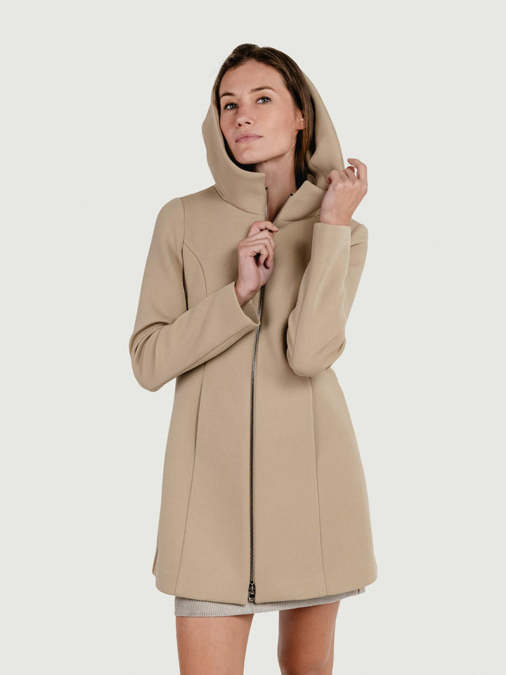 CAPPOTTINO TECNICO CON CAPPUCCIO BEIGE