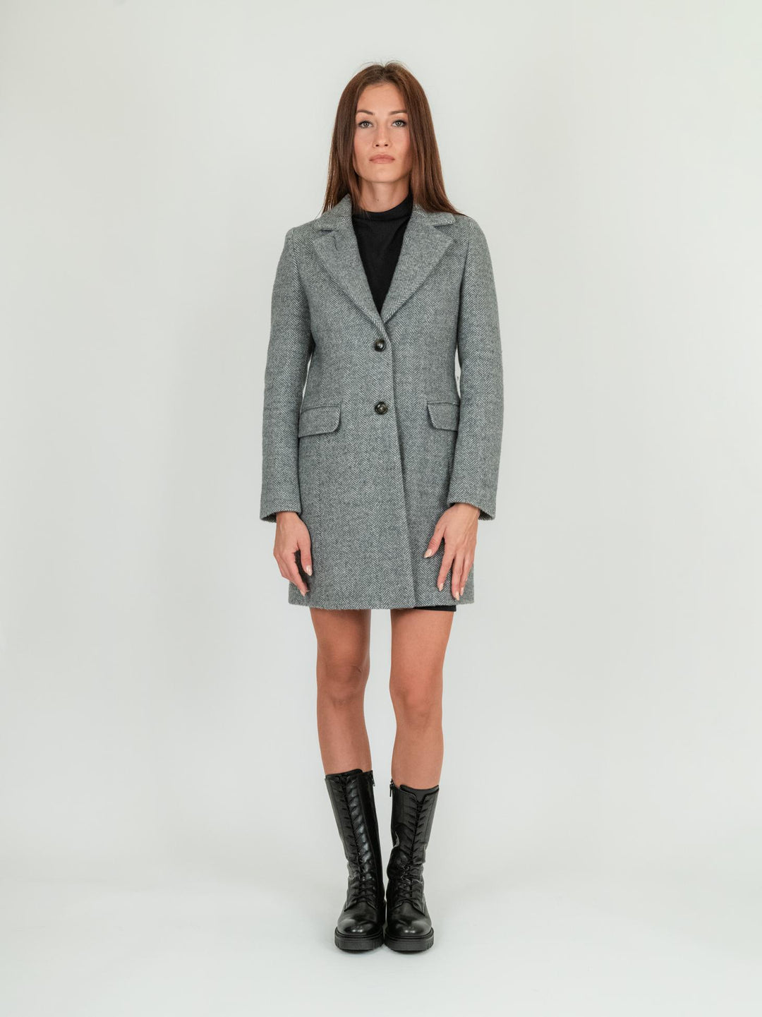 CAPPOTTO CORTO MONOPETTO GRIGIO SPIGATO