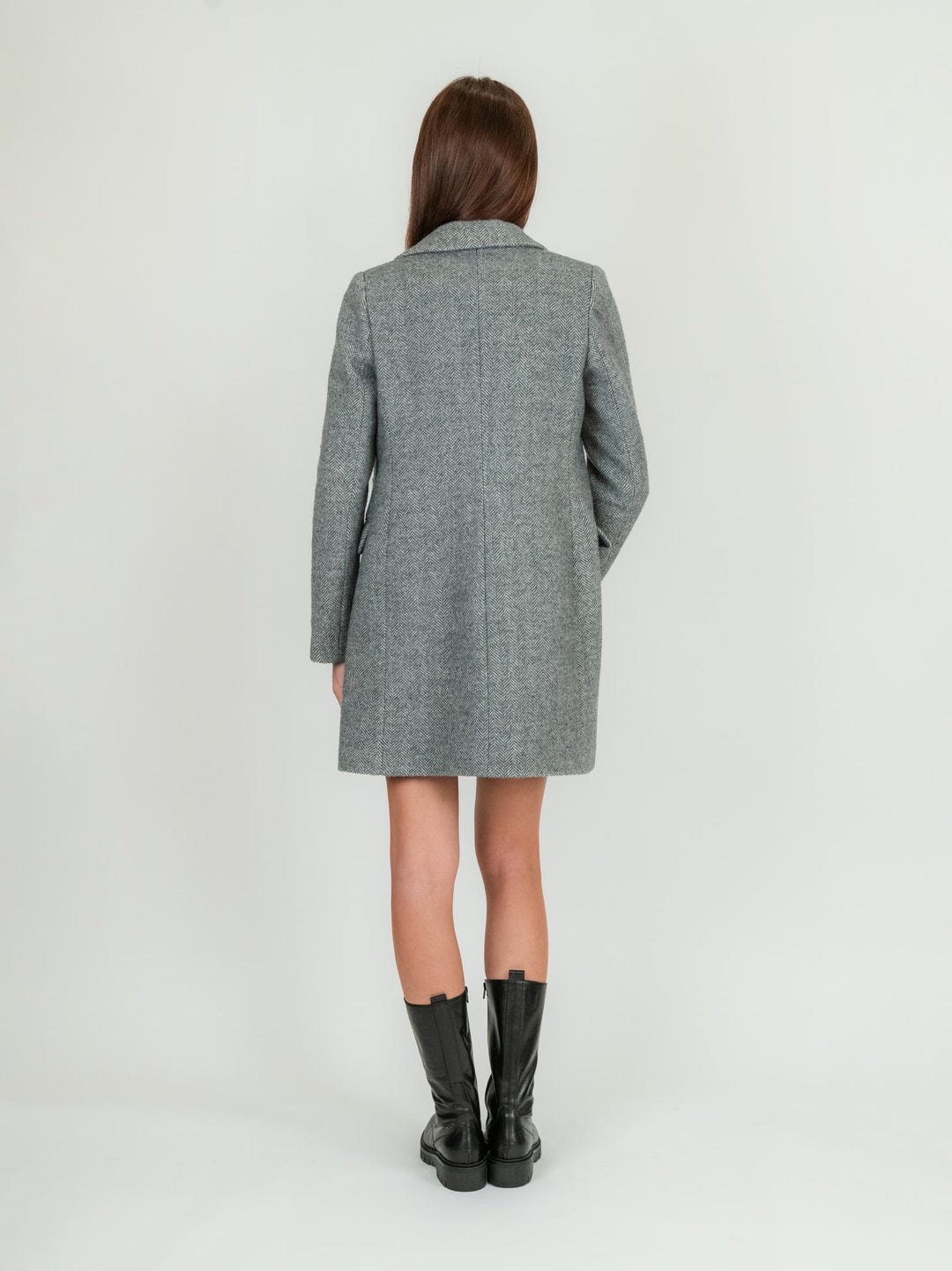 CAPPOTTO CORTO MONOPETTO GRIGIO SPIGATO