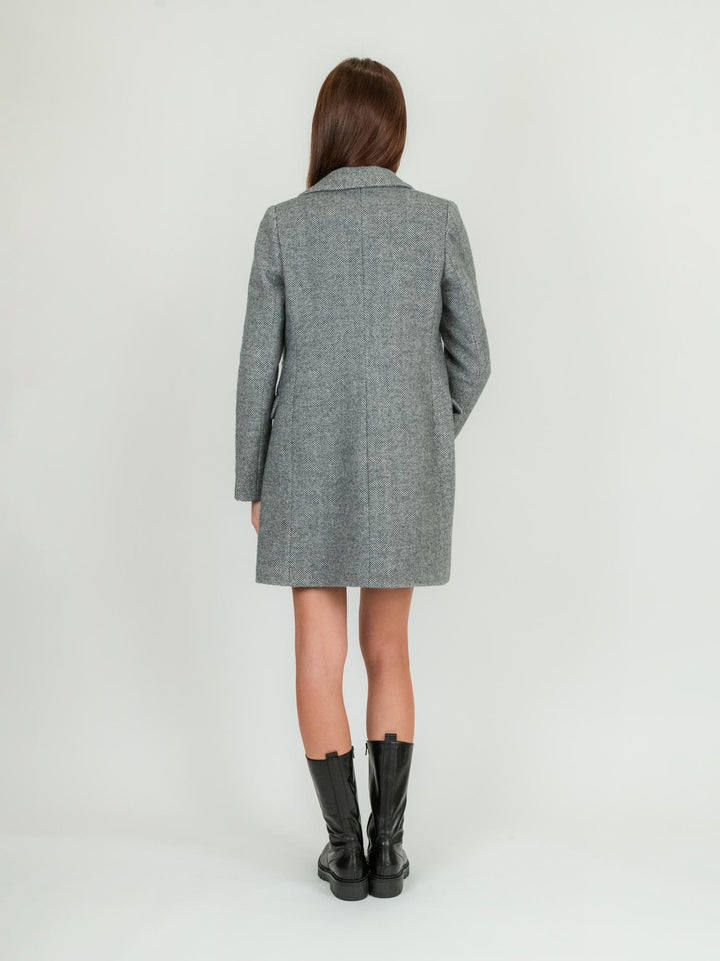 CAPPOTTO CORTO MONOPETTO GRIGIO SPIGATO