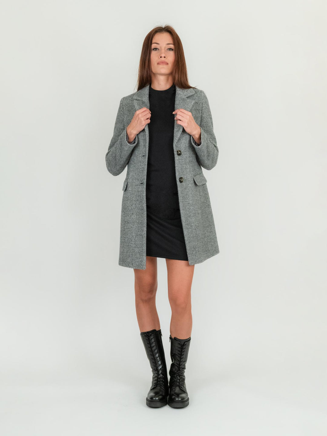 CAPPOTTO CORTO MONOPETTO GRIGIO SPIGATO