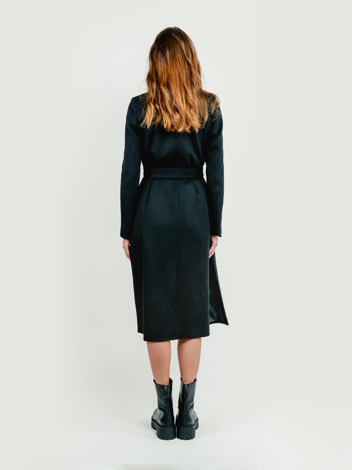 CAPPOTTO DOPPIOPETTO CON CINTURA NERO