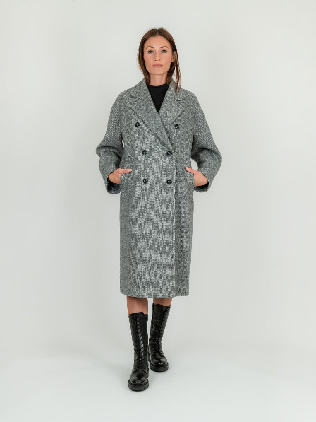 CAPPOTTO DOPPIOPETTO GRIGIO SPIGATO