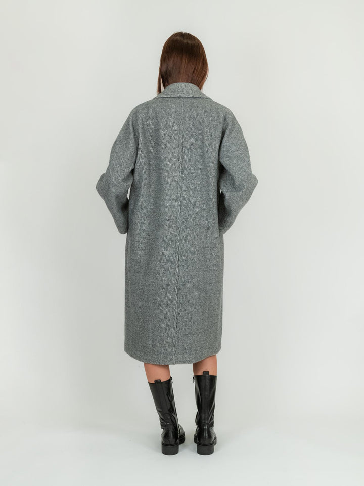 CAPPOTTO DOPPIOPETTO GRIGIO SPIGATO