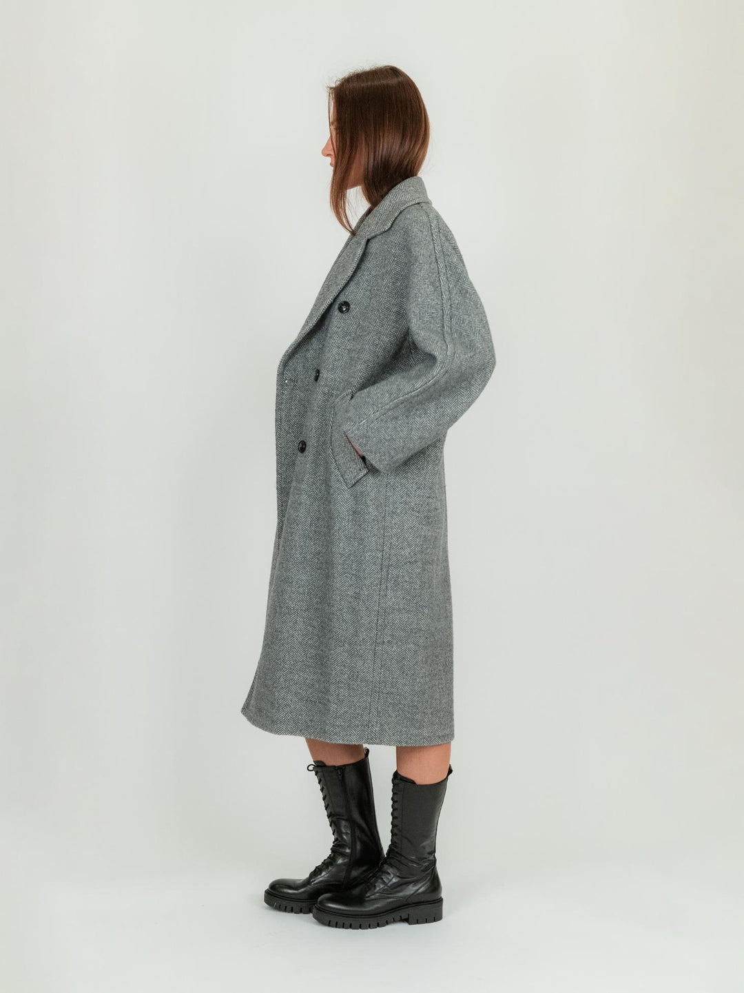 CAPPOTTO DOPPIOPETTO GRIGIO SPIGATO
