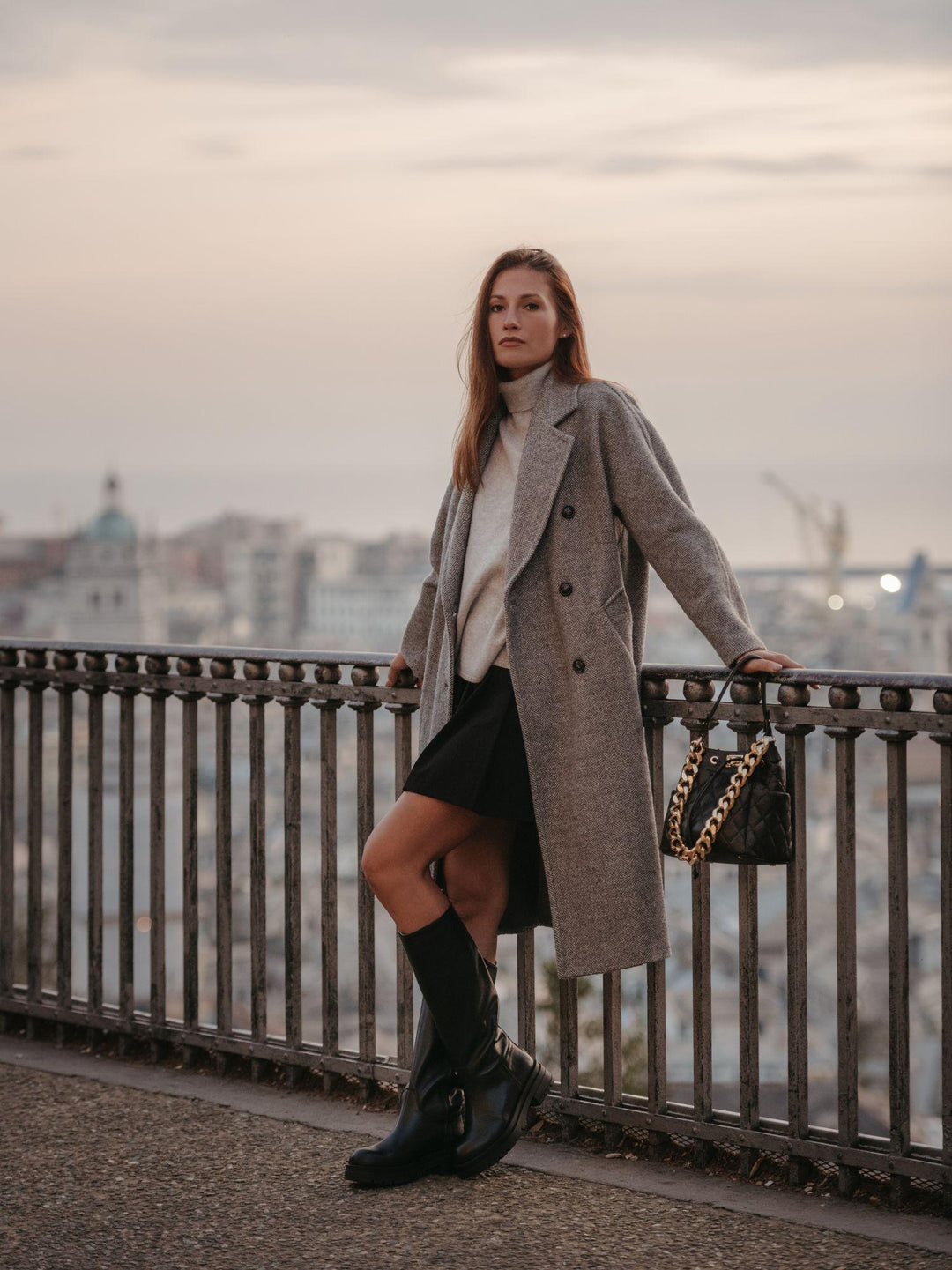 CAPPOTTO DOPPIOPETTO GRIGIO SPIGATO