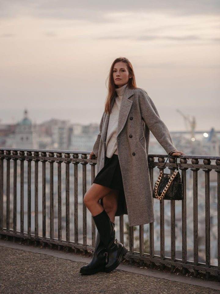 CAPPOTTO DOPPIOPETTO GRIGIO SPIGATO