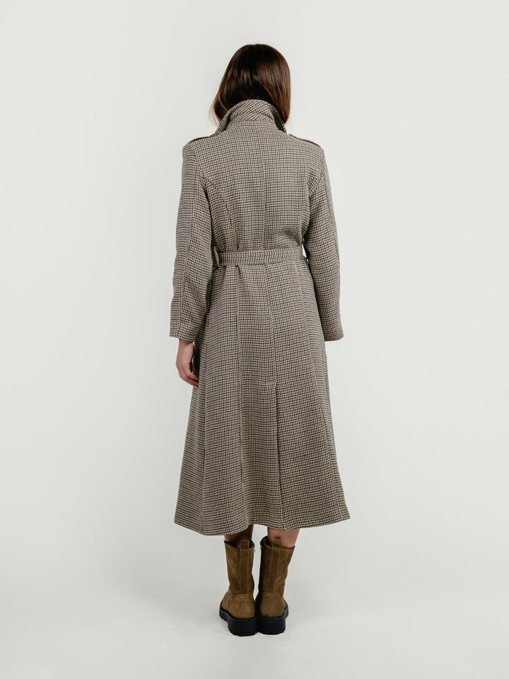 CAPPOTTO DOPPIOPETTO PIED DE POULE BEIGE