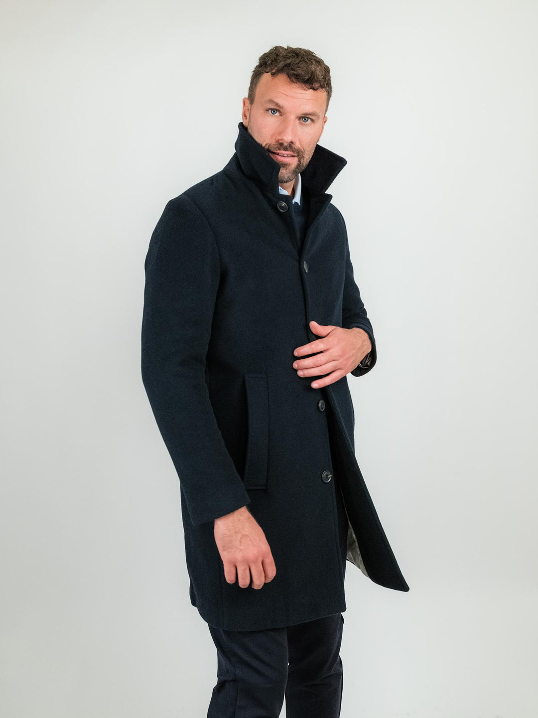 CAPPOTTO MODELLO LODEN BLU NAVY