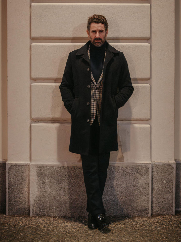 CAPPOTTO MODELLO LODEN BLU NAVY