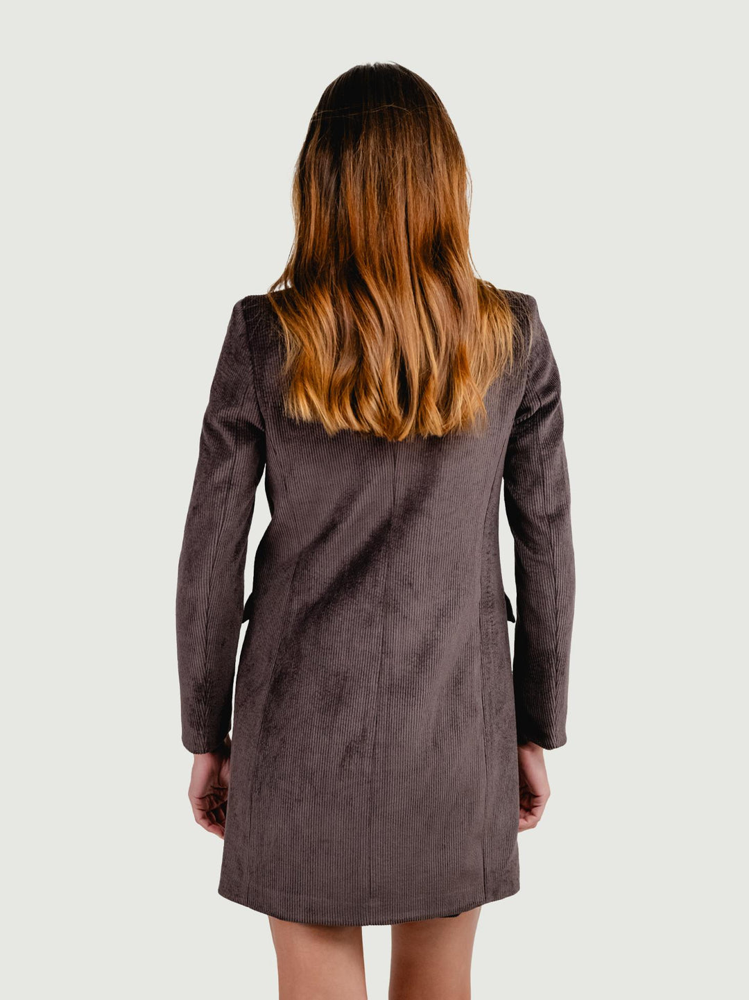 CAPPOTTO MONOPETTO IN VELLUTO A COSTE TESTA MORO