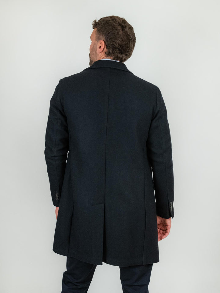 CAPPOTTO MONOPETTO in lana BLU