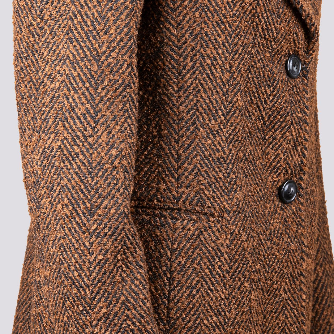 CAPPOTTO SPIGATO MARRONE E NERO