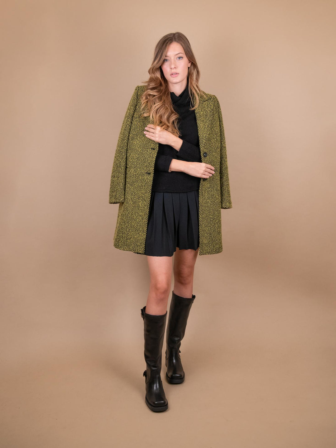 CAPPOTTO SPIGATO VERDE LIME E NERO