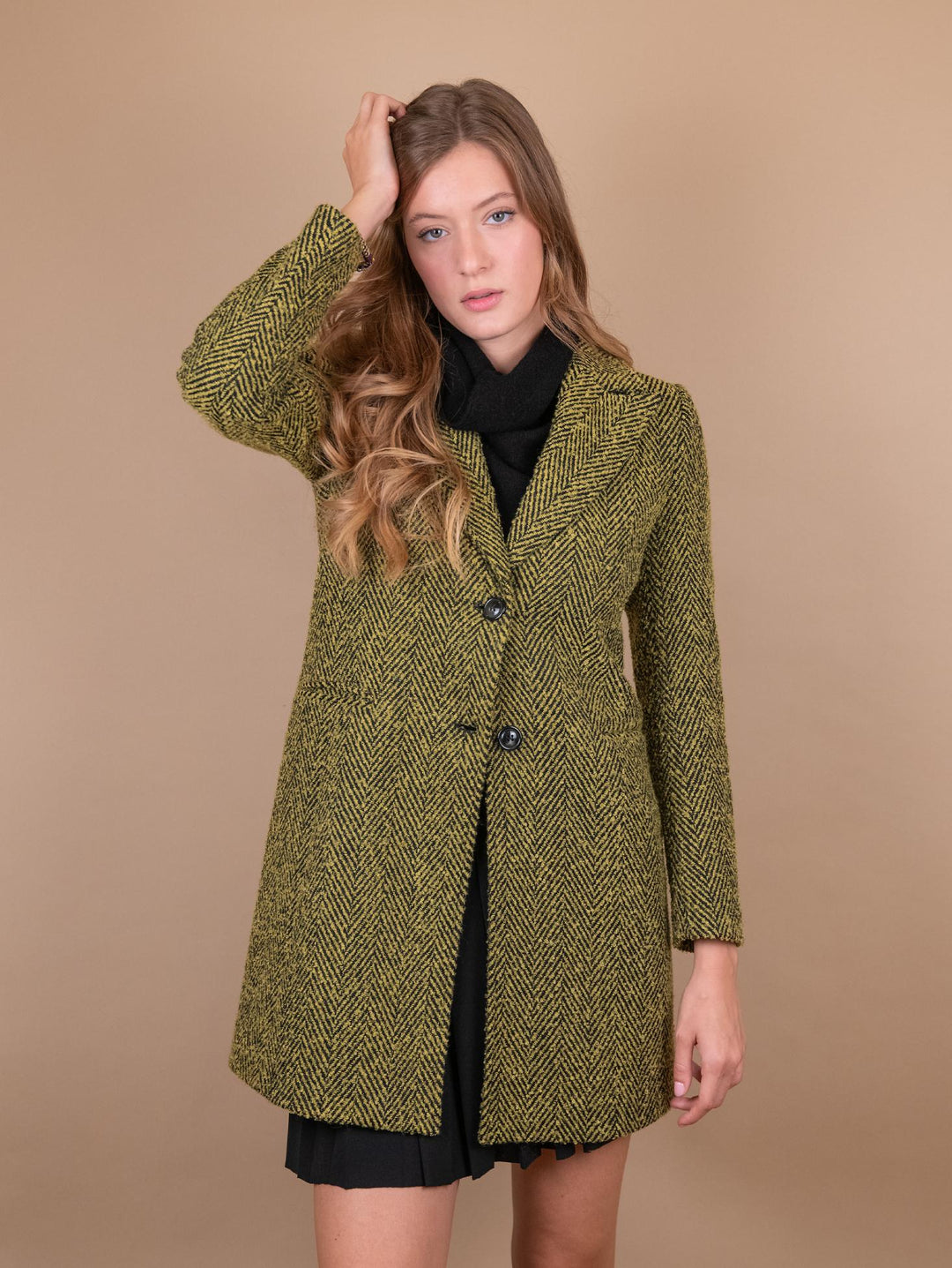 CAPPOTTO SPIGATO VERDE LIME E NERO