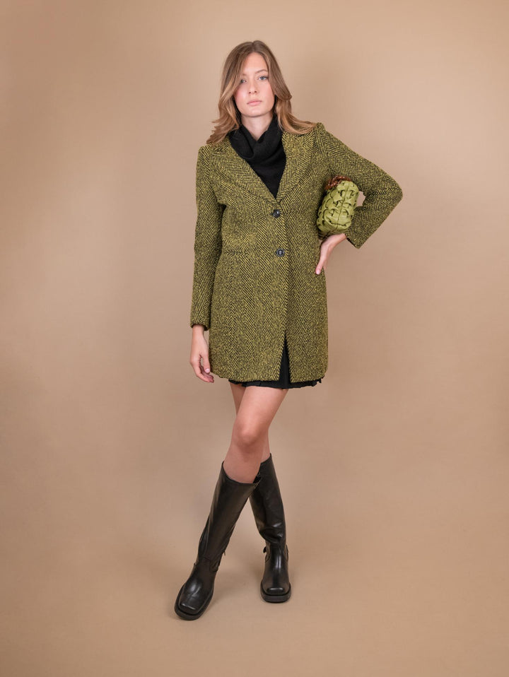 CAPPOTTO SPIGATO VERDE LIME E NERO