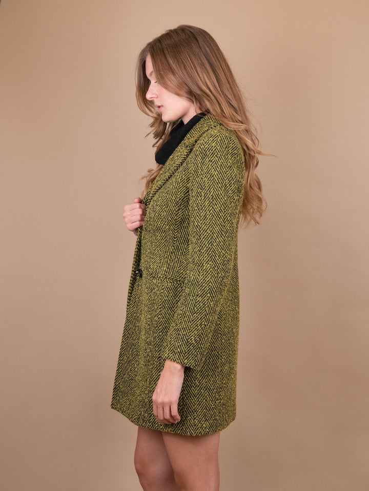 CAPPOTTO SPIGATO VERDE LIME E NERO