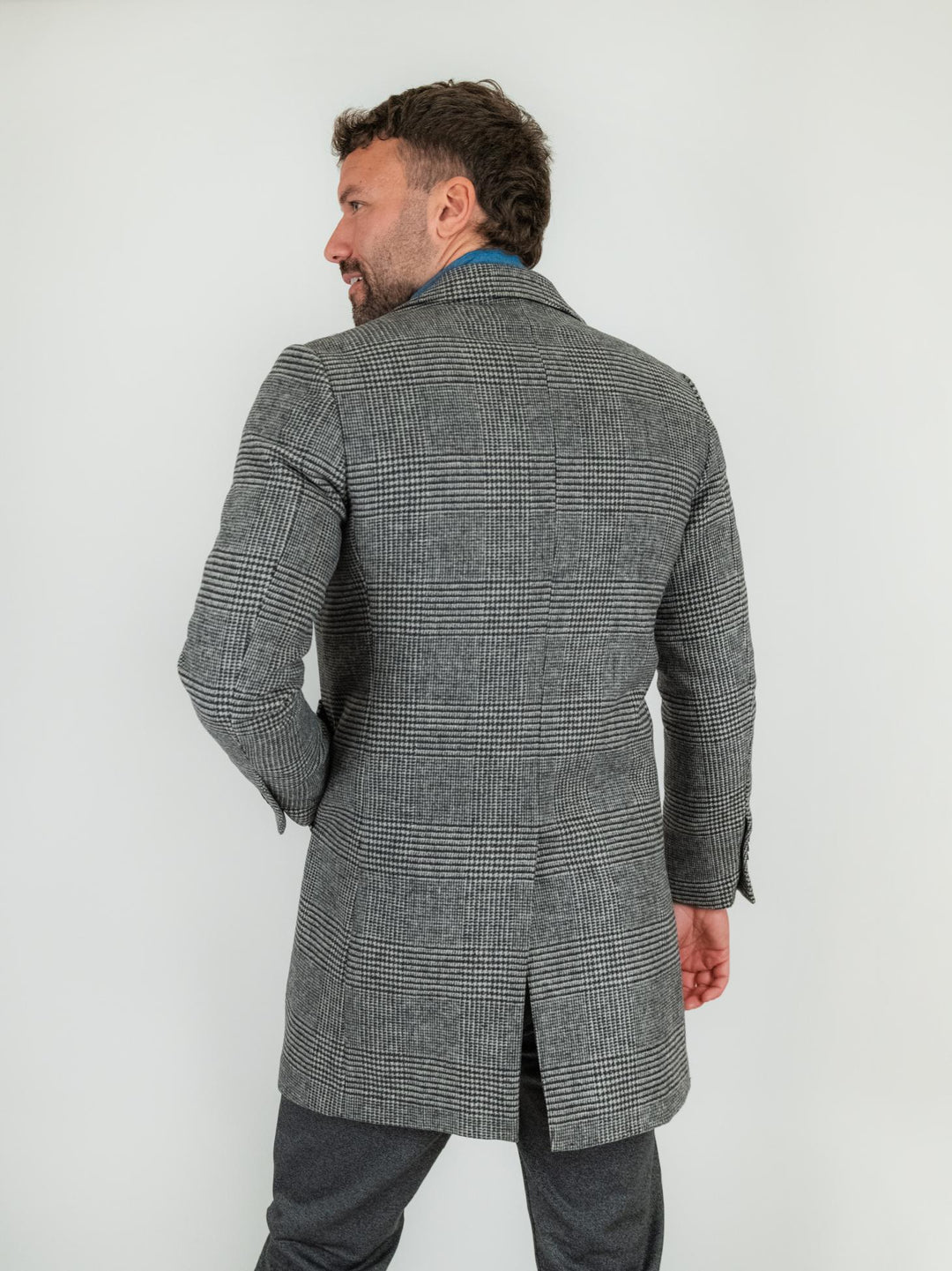CAPPOTTO pied de poule grigio