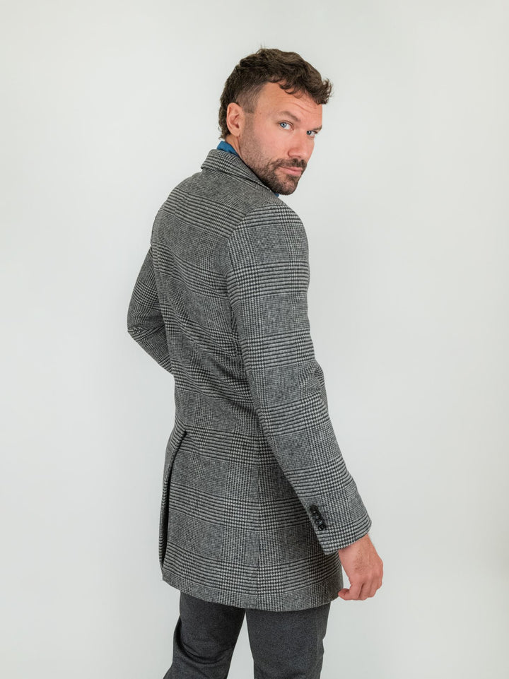 CAPPOTTO pied de poule grigio
