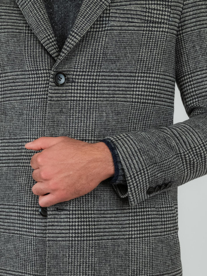CAPPOTTO pied de poule grigio