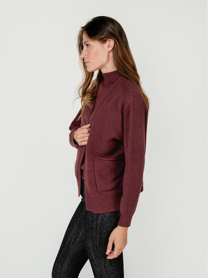 CARDIGAN APERTO BORDEAUX