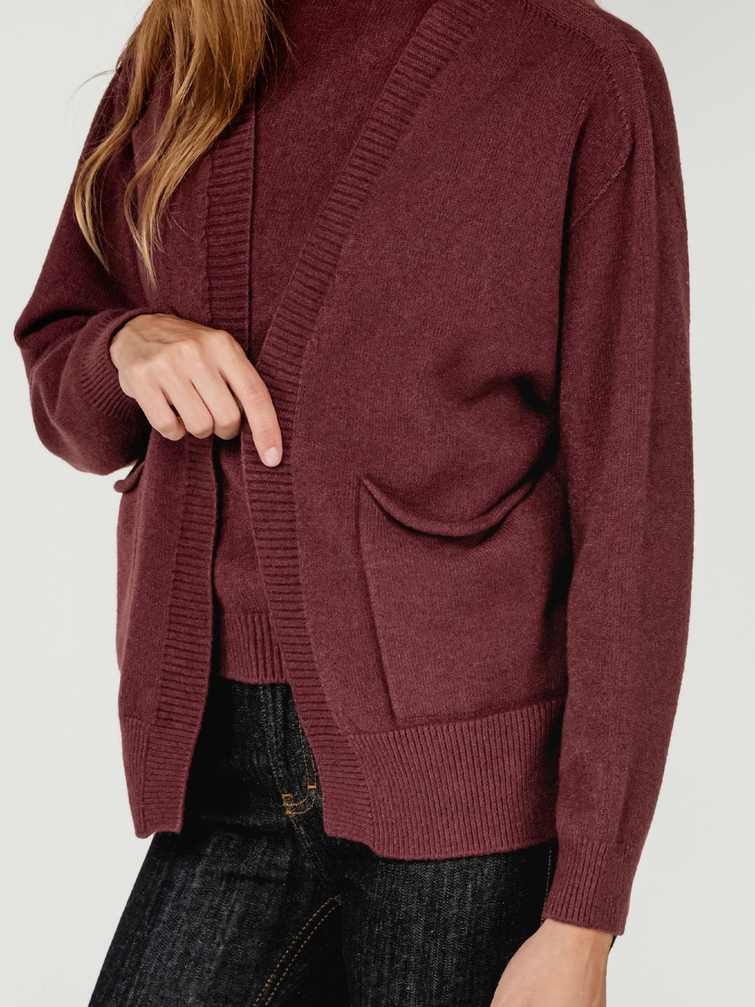CARDIGAN APERTO BORDEAUX